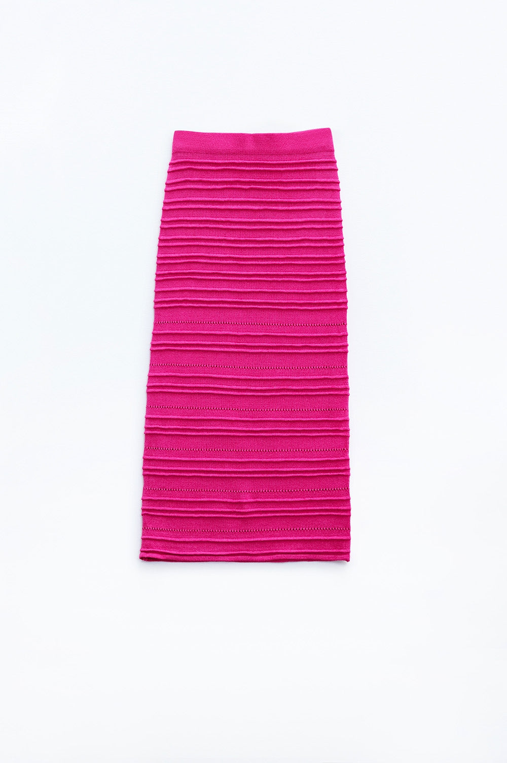 Knitted Midi Skirt in Fuschia