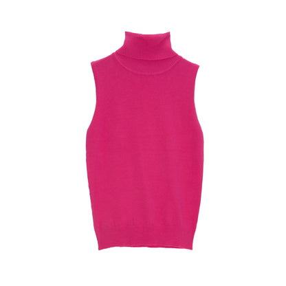 Knitted tank jumper in fuchsia