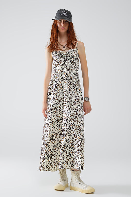 Q2 Leopard Print maxi Dress With Knot Detail