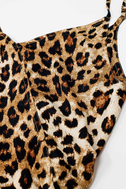 Leopard print Midi Slip Dress