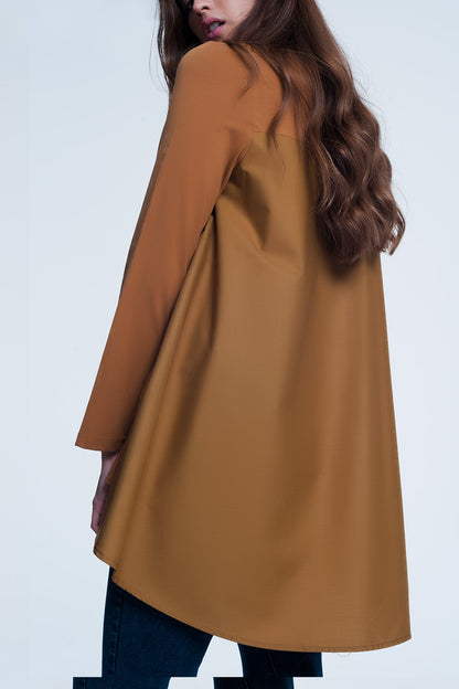 Long  brown t-shirt with long sleeves